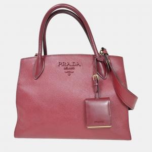Prada Burgundy Leather Saffiano handbag