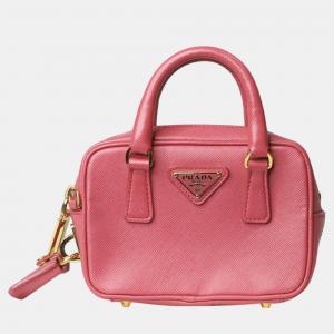 Prada Pink leather mini Saffiano bag