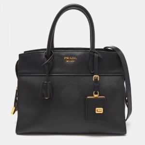 Pre Owned Prada Black Saffiano Leather Medium Esplanade City Tote