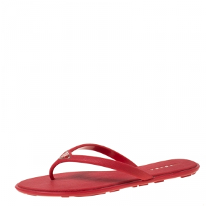 Prada Sport Red Crosshatched Thong Sandals Size 38