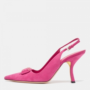 Prada Pink Suede Slingback Pumps Size 39
