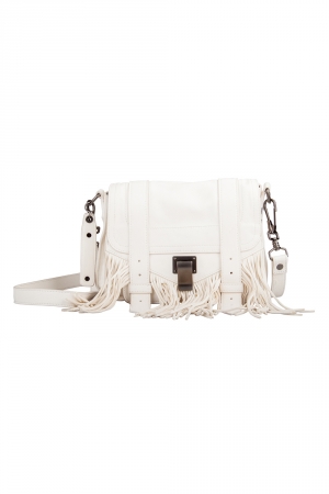 Proenza Schouler White Leather PS1 Fringe Crossbody Bag