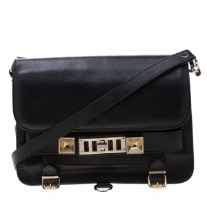 Proenza Schouler Black Leather Mini PS11 Crossbody Bag