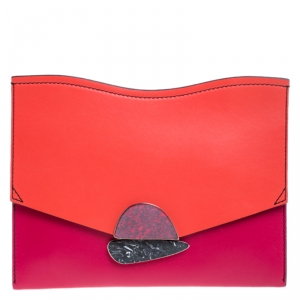Pre Owned Proenza Schouler Tricolor Leather Medium Curl Clutch