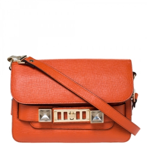 Proenza Schouler Orange Leather PS11 Mini Classic Crossbody Bag