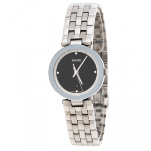 Rado Black Stainless Steel Florence R48874153 Women'd Wristwatch 28 mm