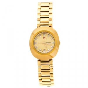 Rado Yellow Gold PVD Coated Diastar R2416634 Women's Wristwatch 27 mm
