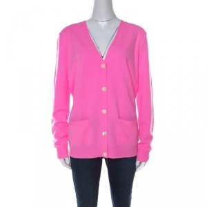 Pre Owned Ralph Lauren Neon Pink Cashmere Cardigan M