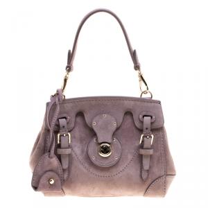 Pre Owned Ralph Lauren Lilac Suede Ricky Crossbody Bag