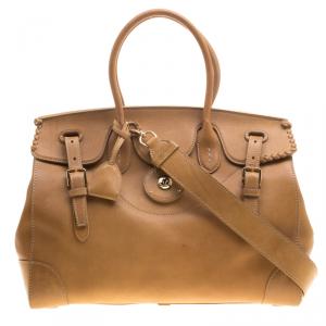 Ralph Lauren Brown Smooth Leather Ricky Top Handle Bag