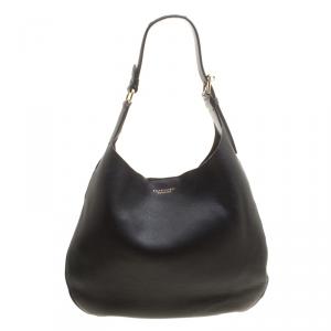 Pre Owned Ralph Lauren Black Leather Flat Hobo