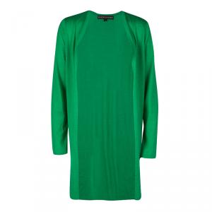 Pre Owned Ralph Lauren Green Cashmere Silk Open Front Long Cardigan M