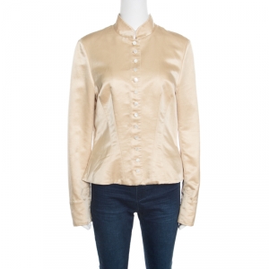 Ralph Lauren Beige Cotton and Silk Tailored Jacket L
