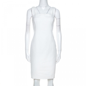 Pre Owned Ralph Lauren White Cotton Sleeveless Sheath Dress M