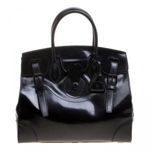 Pre Owned Ralph Lauren Black Patent Leather Ricky Tote