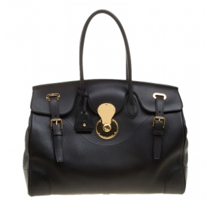 Pre Owned Ralph Lauren Black Leather Ricky Tote 40