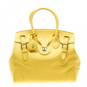Pre Owned Ralph Lauren Yellow Soft Leather Ricky 33 Tote