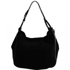 Pre Owned Ralph Lauren Black Nubuck Leather Shoulder Bag