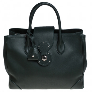 Pre Owned Ralph Lauren Green Leather Ricky Tote