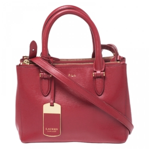 Pre Owned Ralph Lauren Red Leather Tote