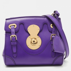Ralph Lauren Purple Leather Ricky Crossbody Bag