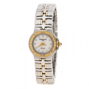 Raymond Weil White Mother of Pearl Stainless Steel Parsifal 9690/1 Women's Wristwatch 22 mm