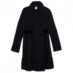 RED Valentino Velvet Trimming Black Coat L