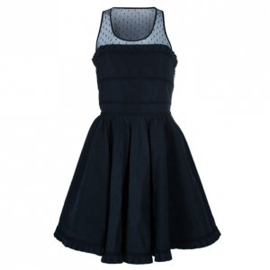 Pre Owned RED Valentino Black Swiss Dot Cocktail Dress S