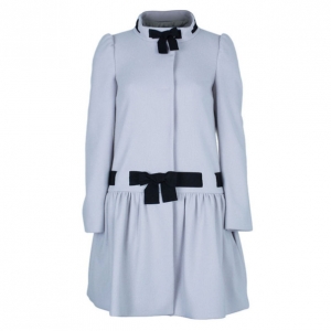 RED Valentino Grey Bow Detail Coat S