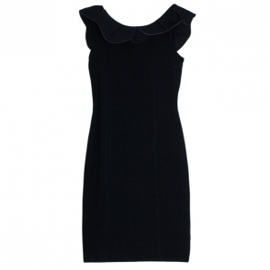 Pre Owned RED Valentino Black Ruffle Sheath Dress M