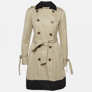 RED Valentino Beige Gabardine Double Breasted Coat S