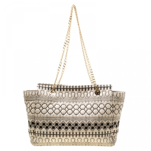 Red Valentino Beige Quilted Faux Leather Tote 