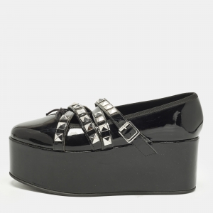 مملوكة مسبقًا Repetto Size 38 Black Patent Leather Platform Flats