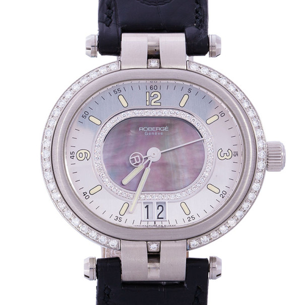 Pre Owned Roberge Grey Stainless Steel Andromede III Women's Wristwatch 40MM