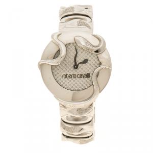 Roberto Cavalli Silver Snake Stainless Steel Classic Women's Wristwatch 38 mm