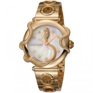 Roberto Cavalli MOP Rose Gold Plated Steel RV2L020M0071 Women's Wristwatch 36MM