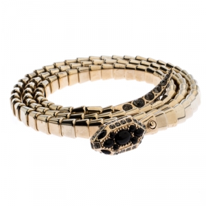 Roberto Cavalli Serpent Crystal Gold Tone Adjustable Belt