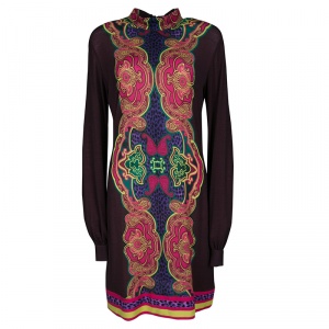 Pre Owned Just Cavalli Multicolor Printed Jersey Long Sleeve Dress M