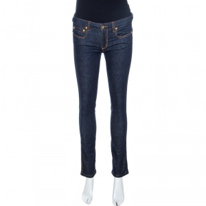 Pre Owned Roberto Cavalli Indigo Faded Effect Denim New Eva Jeans S