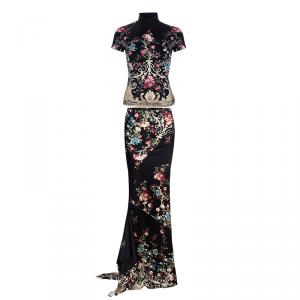 Roberto Cavalli Floral Top And Skirt Set S