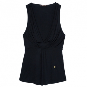 Pre Owned Roberto Cavalli Stretch Draped Top L
