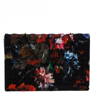 مملوكة مسبقًا حقيبة كتف روبرتو كافالي سلسلة قلاب طباعة زهور متعددة الألوان