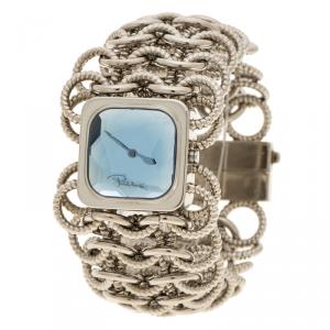 Roberto Cavalli Blue Stainless Steel Chain Link Women's Wristwatch 24 mm