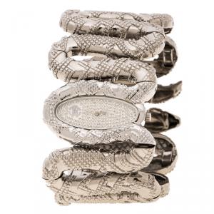 Roberto Cavalli Silver Stainless Steel Cleopatra R7253195615 Women's Wristwatch 40 mm