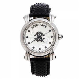 Pre Owned Roberto Cavalli Silver Stainless Steel Anniversary Collection 7251172615 Women's Wristwatch 40 mm