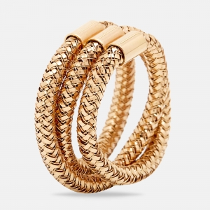 Roberto Coin Primavera Triple Row 18k Rose Gold Ring Size 52