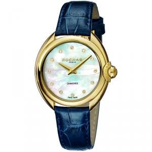 Rochas Champagne MOP Gold Plated Stainless Steel RP2L006L0031 Women's Wristwatch 34MM