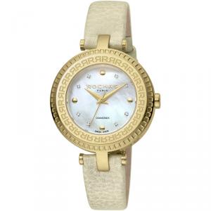 Rochas MOP Gold-Plated Stainless Steel and Leather RP2L019L0021 Women's Wristwatch 34MM