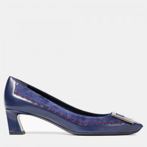 Roger Vivier Suede and Leather Mid Heel Pumps 35