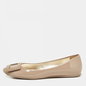 Roger Vivier Brown Patent Leather Ballet Flats Size 36